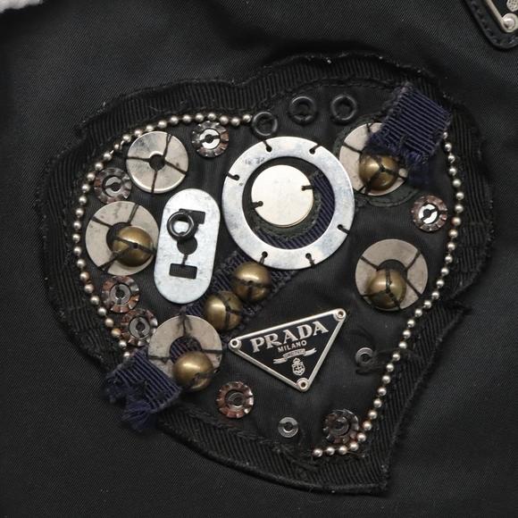 PRADA Tote Bag Nylon Black Silver Auth hk2905 - Picture 9 of 16